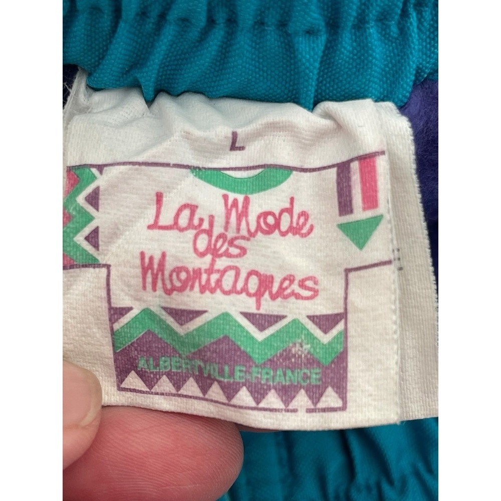 La Mode Des Montagnes snow pants teal and purple size Small (4-6) - Picture 6 of 7